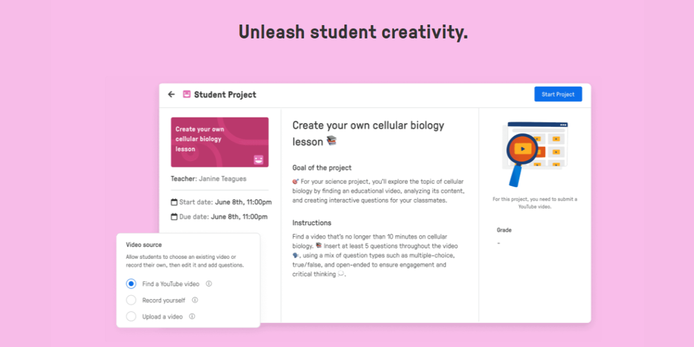 Edpuzzle AI best tool for teachers UI